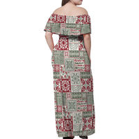 Mele Kalikimaka Hawaii Christmas Family Matching Off Shoulder Maxi Dress and Hawaiian Shirt Aloha Spirit with Hawaiian Quilt Pattern - Polynesian Pride