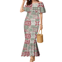Mele Kalikimaka Hawaii Christmas Mermaid Dress Aloha Spirit with Hawaiian Quilt Pattern - Polynesian Pride