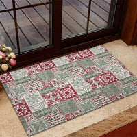 Mele Kalikimaka Hawaii Christmas Rubber Doormat Aloha Spirit with Hawaiian Quilt Pattern - Polynesian Pride