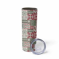 Mele Kalikimaka Hawaii Christmas Skinny Tumbler Aloha Spirit with Hawaiian Quilt Pattern - Polynesian Pride