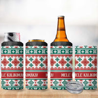 Mele Kalikimaka Hawaii Christmas 4 in 1 Can Cooler Tumbler Hawaiian Quilt Pattern Style - Polynesian Pride