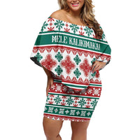 Mele Kalikimaka Hawaii Christmas Family Matching Off Shoulder Short Dress and Hawaiian Shirt Hawaiian Quilt Pattern Style - Polynesian Pride