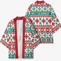 Mele Kalikimaka Hawaii Christmas Kimono Hawaiian Quilt Pattern Style LT9 - Polynesian Pride