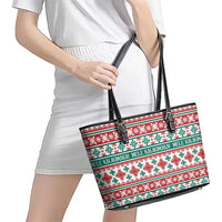 Mele Kalikimaka Hawaii Christmas Leather Tote Bag Hawaiian Quilt Pattern Style LT9 - Polynesian Pride