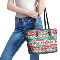 Mele Kalikimaka Hawaii Christmas Leather Tote Bag Hawaiian Quilt Pattern Style LT9 - Polynesian Pride