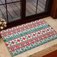 Mele Kalikimaka Hawaii Christmas Rubber Doormat Hawaiian Quilt Pattern Style - Polynesian Pride