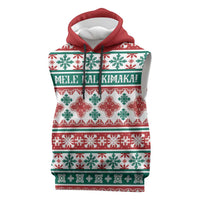 Mele Kalikimaka Hawaii Christmas Sleeveless Hoodie Hawaiian Quilt Pattern Style - Polynesian Pride