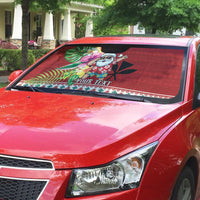 Santa Surf Mele Kalikimaka Personalized Auto Sun Shade Aloha Tropical Christmas Vibes - Polynesian Pride