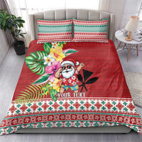 Santa Surf Mele Kalikimaka Personalized Bedding Set Aloha Tropical Christmas Vibes - Polynesian Pride