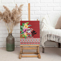 Santa Surf Mele Kalikimaka Personalized Canvas Wall Art Aloha Tropical Christmas Vibes - Polynesian Pride