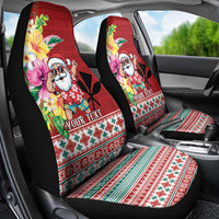 Santa Surf Mele Kalikimaka Personalized Car Seat Cover Aloha Tropical Christmas Vibes - Polynesian Pride