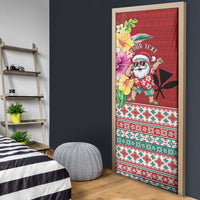 Santa Surf Mele Kalikimaka Personalized Door Cover Aloha Tropical Christmas Vibes - Polynesian Pride
