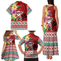 Santa Surf Mele Kalikimaka Personalized Family Matching Tank Maxi Dress and Hawaiian Shirt Aloha Tropical Christmas Vibes - Polynesian Pride