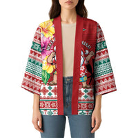 Santa Surf Mele Kalikimaka Personalized Kimono Aloha Tropical Christmas Vibes - Polynesian Pride