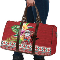 Santa Surf Mele Kalikimaka Personalized Travel Bag Aloha Tropical Christmas Vibes - Polynesian Pride