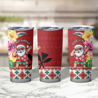 Santa Surf Mele Kalikimaka Personalized Tumbler Cup Aloha Tropical Christmas Vibes - Polynesian Pride