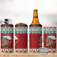 Shaka Sign Skull Mele Kalikimaka Personalized 4 in 1 Can Cooler Tumbler Hawaiian Quilt Pattern - Polynesian Pride