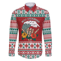 Shaka Sign Skull Mele Kalikimaka Personalized Family Matching Long Sleeve Bodycon Dress and Hawaiian Shirt Hawaiian Quilt Pattern - Polynesian Pride