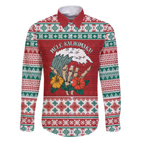 Shaka Sign Skull Mele Kalikimaka Personalized Family Matching Short Sleeve Bodycon Dress and Hawaiian Shirt Hawaiian Quilt Pattern - Polynesian Pride