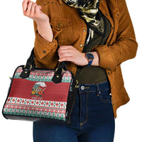 Shaka Sign Skull Mele Kalikimaka Personalized Shoulder Handbag Hawaiian Quilt Pattern - Polynesian Pride