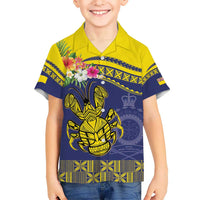 Niue Coconut Crab Kid Hawaiian Shirt Rock of Polynesia LT9 Kid Gold - Polynesian Pride