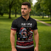 Aotearoa Six Seven Personalized Zipper Polo Shirt New Zealand Funny Christmas - Polynesian Pride