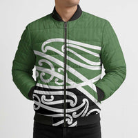 Green Fern New Zealand Kowhai Ngutukak Bomber Puffer Jacket - Polynesian Pride