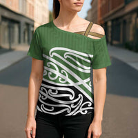 Green Fern New Zealand Kowhai Ngutukak Cross Shoulder Shirt - Polynesian Pride