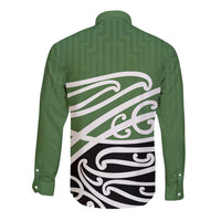 Green Fern New Zealand Kowhai Ngutukak Long Sleeve Button Shirt - Polynesian Pride