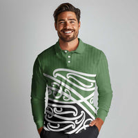 Green Fern New Zealand Kowhai Ngutukak Long Sleeve Polo Shirt - Polynesian Pride