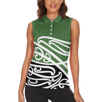 Green Fern New Zealand Kowhai Ngutukak Women Sleeveless Polo Shirt - Polynesian Pride