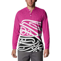 All Pink New Zealand Kowhai Ngutukak Button Sweatshirt - Polynesian Pride