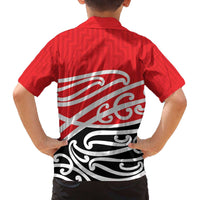 All Red New Zealand Kowhai Ngutukak Family Matching Off The Shoulder Long Sleeve Dress and Hawaiian Shirt - Polynesian Pride