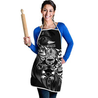 New Zealand Lawn Bowls Apron Black Maori Warrior Tribal Silver Fern - Polynesian Pride