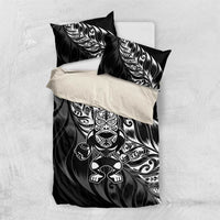 New Zealand Lawn Bowls Bedding Set Black Maori Warrior Tribal Silver Fern - Polynesian Pride