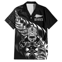 New Zealand Lawn Bowls Custom Family Matching Tank Maxi Dress and Hawaiian Shirt Black Maori Warrior Tribal Silver Fern LT9 Dad's Shirt - Short Sleeve Black - Polynesian Pride