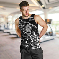 New Zealand Lawn Bowls Custom Men Tank Top Black Maori Warrior Tribal Silver Fern - Polynesian Pride