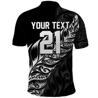 New Zealand Lawn Bowls Custom Polo Shirt Black Maori Warrior Tribal Silver Fern LT9 - Polynesian Pride