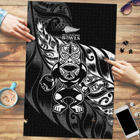 New Zealand Lawn Bowls Puzzle Black Maori Warrior Tribal Silver Fern - Polynesian Pride