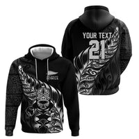 New Zealand Lawn Bowls Custom Zip Hoodie Black Maori Warrior Tribal Silver Fern - Polynesian Pride