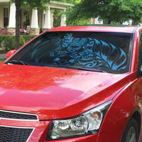 New Zealand Lawn Bowls Auto Sun Shade Blue Maori Warrior Tribal Silver Fern - Polynesian Pride