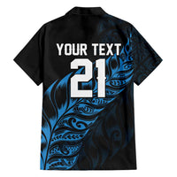 New Zealand Lawn Bowls Custom Family Matching Long Sleeve Bodycon Dress and Hawaiian Shirt Blue Maori Warrior Tribal Silver Fern LT9 - Polynesian Pride
