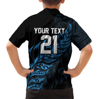 New Zealand Lawn Bowls Custom Family Matching Summer Maxi Dress and Hawaiian Shirt Blue Maori Warrior Tribal Silver Fern LT9 - Polynesian Pride