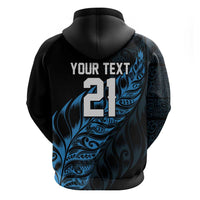 New Zealand Lawn Bowls Custom Hoodie Blue Maori Warrior Tribal Silver Fern - Polynesian Pride