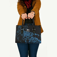 New Zealand Lawn Bowls Leather Bag Blue Maori Warrior Tribal Silver Fern - Polynesian Pride