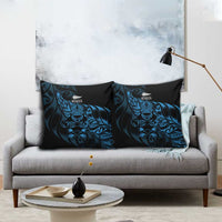 New Zealand Lawn Bowls Pillow Cover Blue Maori Warrior Tribal Silver Fern - Polynesian Pride