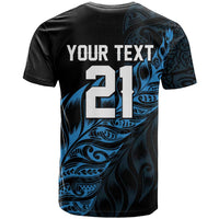 New Zealand Lawn Bowls Custom T Shirt Blue Maori Warrior Tribal Silver Fern - Polynesian Pride