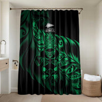 New Zealand Lawn Bowls Bathroom Set Green Maori Warrior Tribal Silver Fern - Polynesian Pride