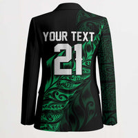 New Zealand Lawn Bowls Custom Blazer Green Maori Warrior Tribal Silver Fern - Polynesian Pride