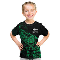 New Zealand Lawn Bowls Custom Kid T Shirt Green Maori Warrior Tribal Silver Fern LT9 Green - Polynesian Pride